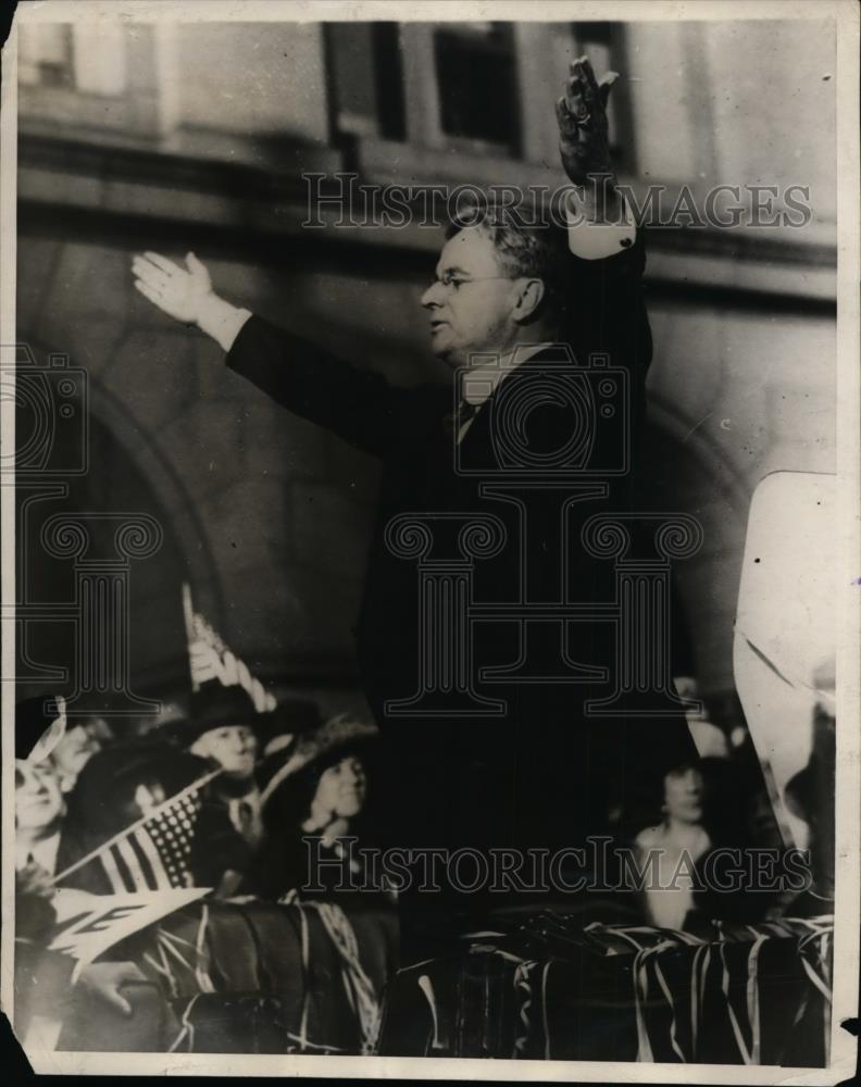 1923 Press Photo Hiram Johnson Begins Campaign Speeches - nep09522 - Historic Images