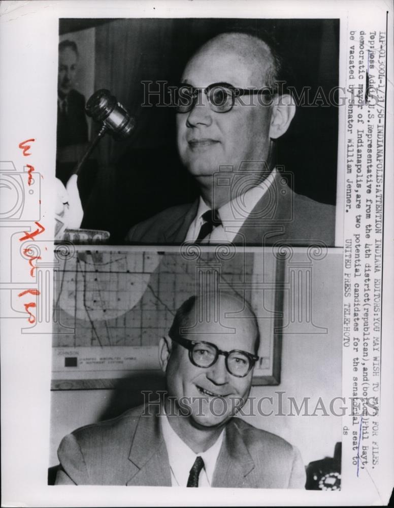 1958 Press Photo Ross Adair &amp; Phil Bayt to run for Indiana Senator - nep09541 - Historic Images