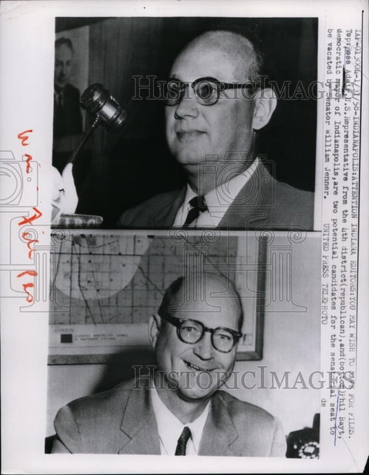 1958 Press Photo Ross Adair & Phil Bayt to run for Indiana Senator - nep09541 - Historic Images