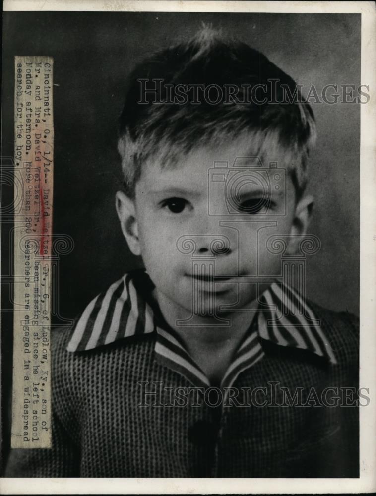 1947 Press Photo David Weitzel Jr. Missing After Leaving School Monday - Historic Images