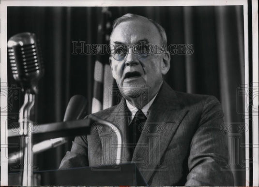 1956 Press Photo John Foster Dulles at State Department Press Conference - Historic Images