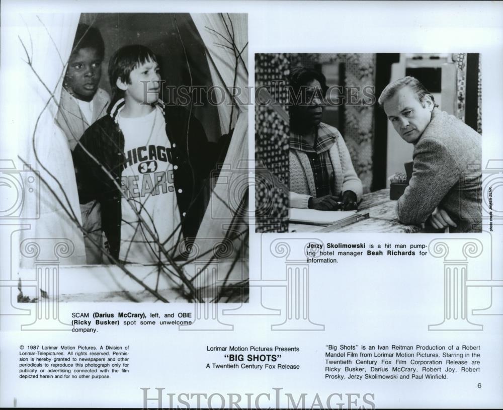1987 Press Photo Darius McCrary, Ricky Busker &amp; Beah Richards in Big Shots. - Historic Images