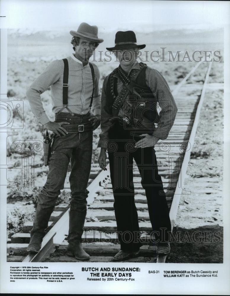 1979 Press Photo Tom Berenger &amp; William Kitt in Butch and Sundance:  Early Days. - Historic Images