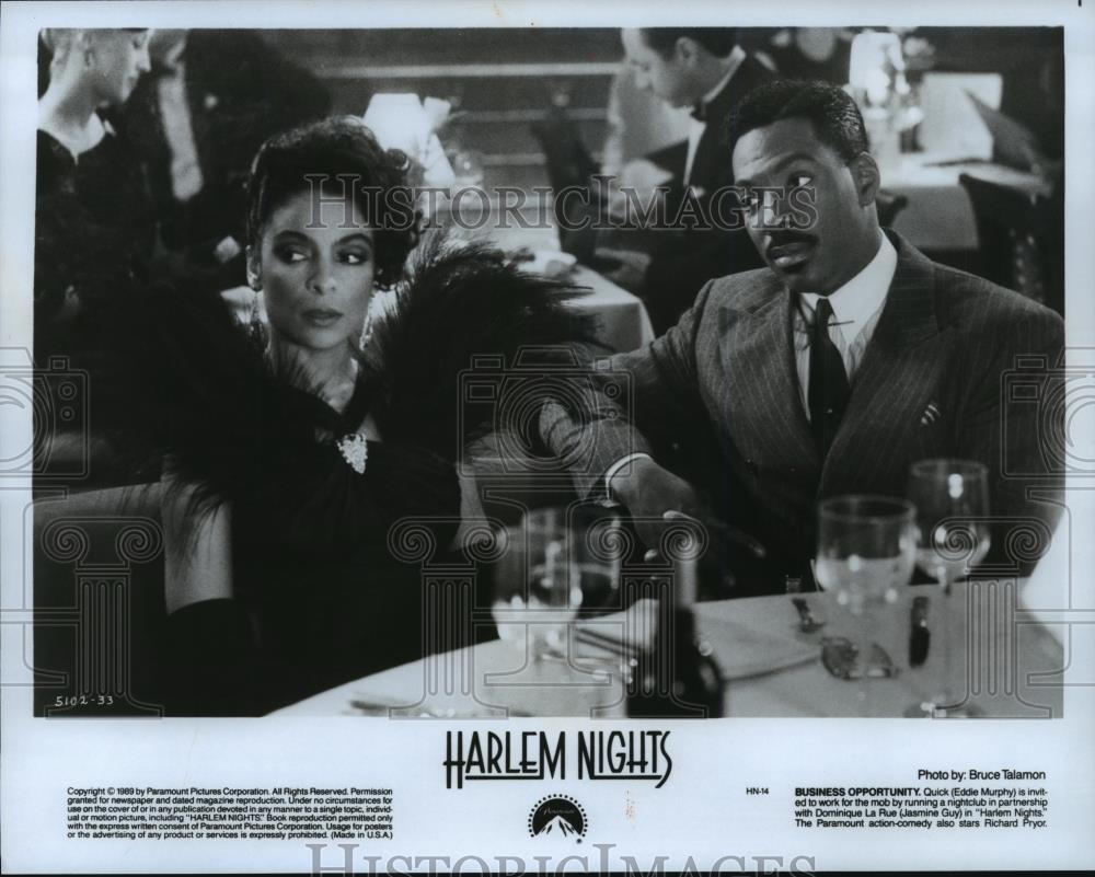 1989 Press Photo Eddie Murphy and Jasmine Guy star in Harlem Nights. - spp06143 - Historic Images