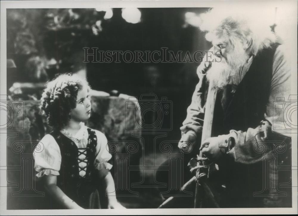 1987 Press Photo Shirley Temple and Jean Hershott star in Heidi, 1937 film. - Historic Images