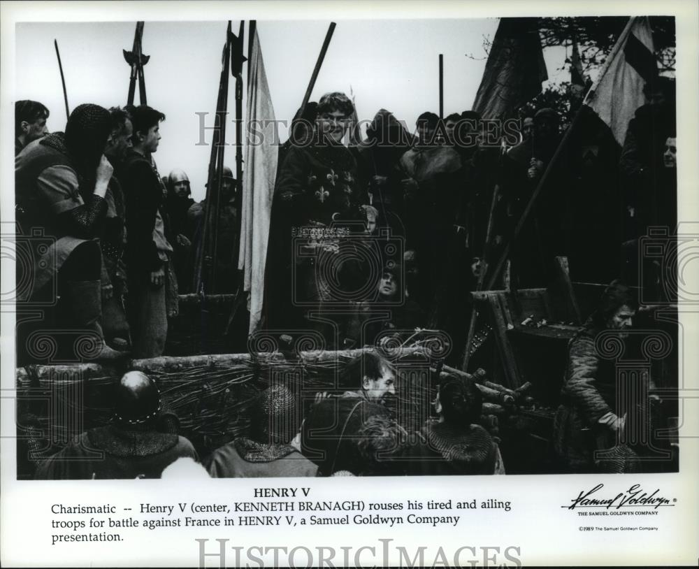 1989 Press Photo Kenneth Branagh stars in Henry V. - spp06321 - Historic Images