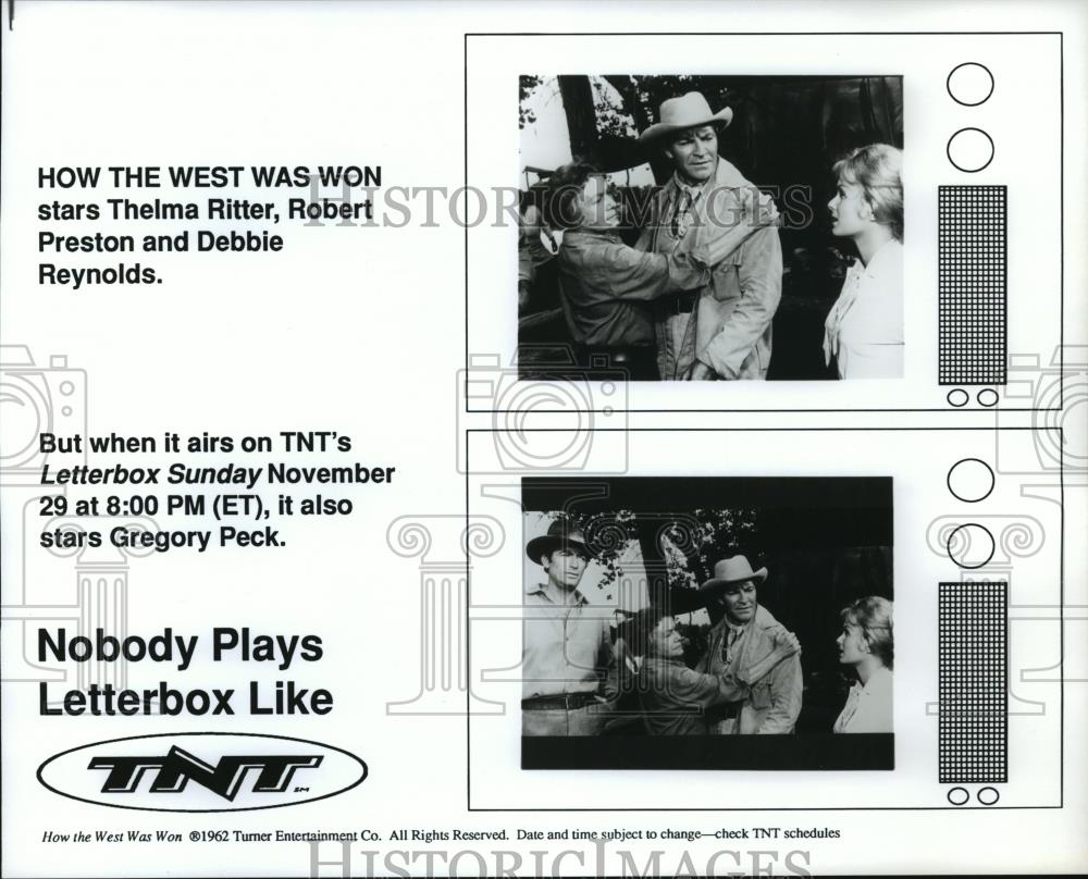 1962 Press Photo Thelma Ritter and Robert Preston in How the West Was Won. - Historic Images
