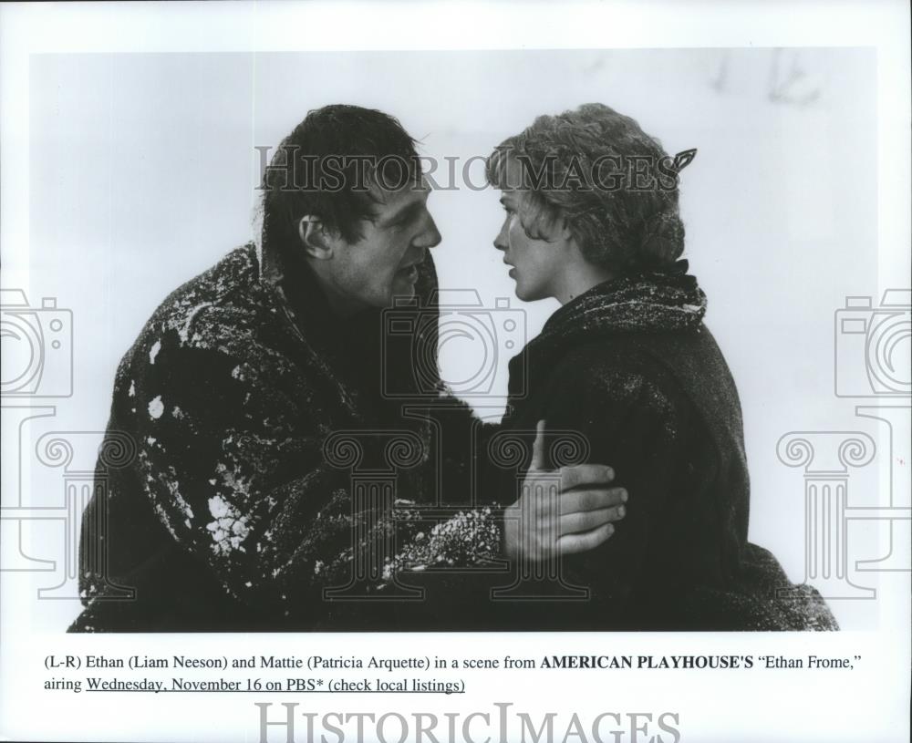 1994 Press Photo Liam Neeson and Patricia Arquette in Ethan Frome. - spp07539 - Historic Images