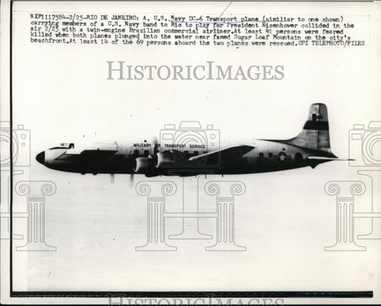 1960 Press Photo U.S. Navy DC-6 Transport Plane Collided in the Air Killing 41 - Historic Images