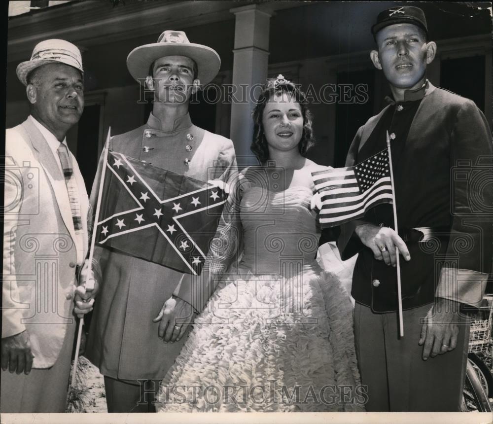 1966 Press Photo Men wear Union and Confederate Army Uniforms - nem38234 - Historic Images