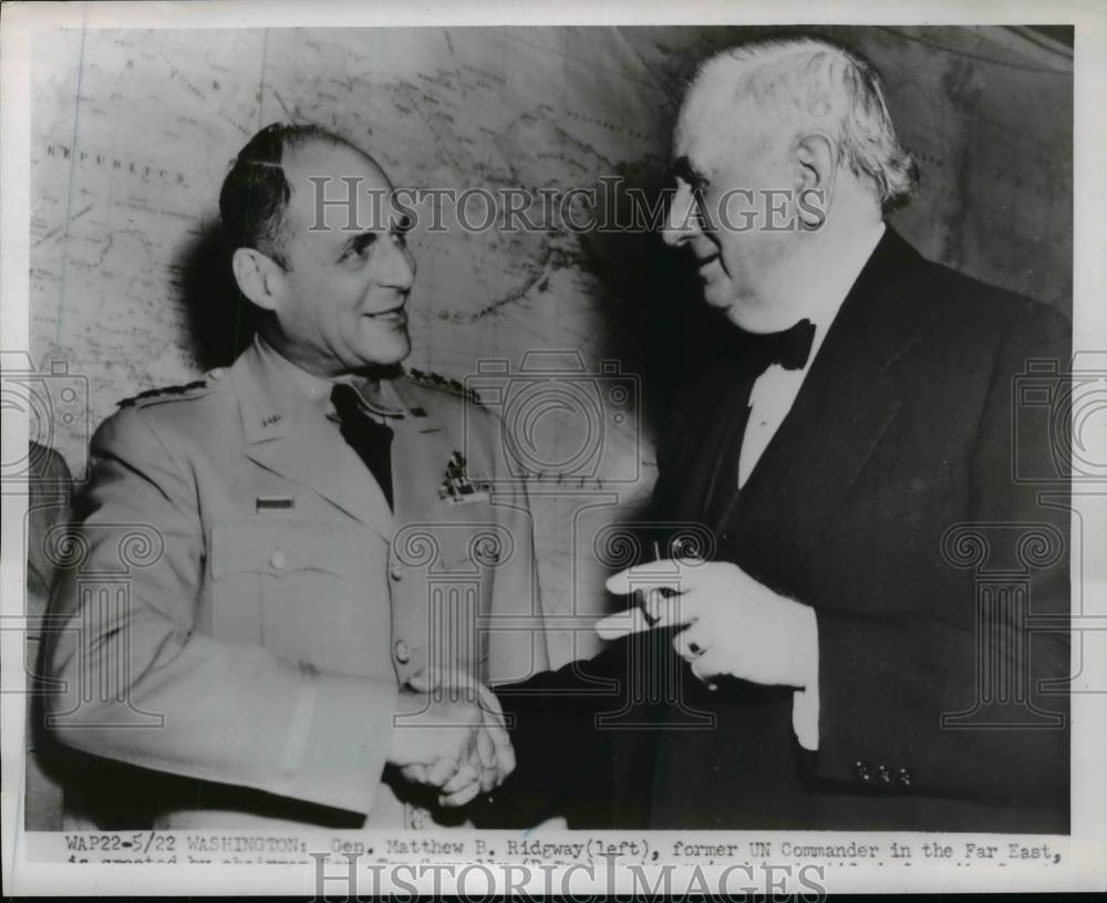 1952 Press Photo Gen Matthew Ridgway Former UN Commander of the Far East - Historic Images