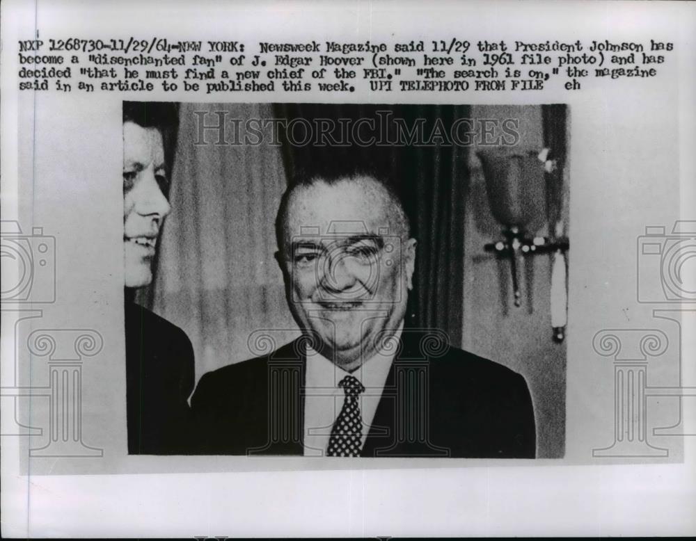 1964 Press Photo Search is on to find replacement for FBI Director Hoover - Historic Images