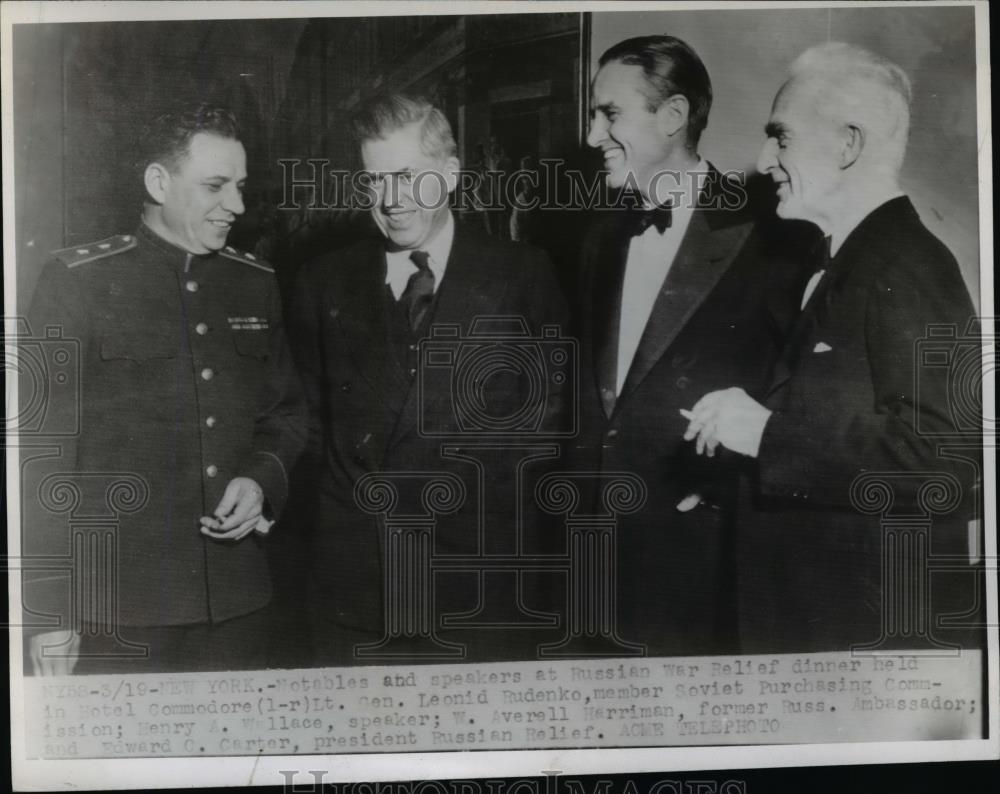 1946 Press Photo Russian War Relief dinner in NYC Gen Leonid Rudenko - nem38821 - Historic Images