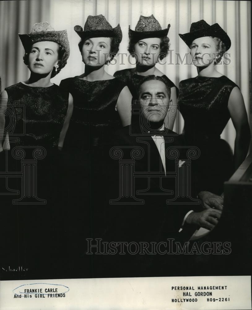 1955 Press Photo Pianist and bandleader Frankie Carle and his Girl Friends - Historic Images