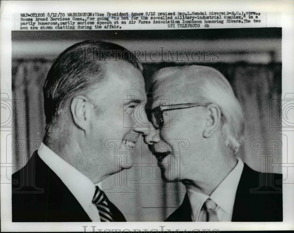 1970 Press Photo Vice President Agnew Praised Rep. Mendel Rivers - nep05458 - Historic Images