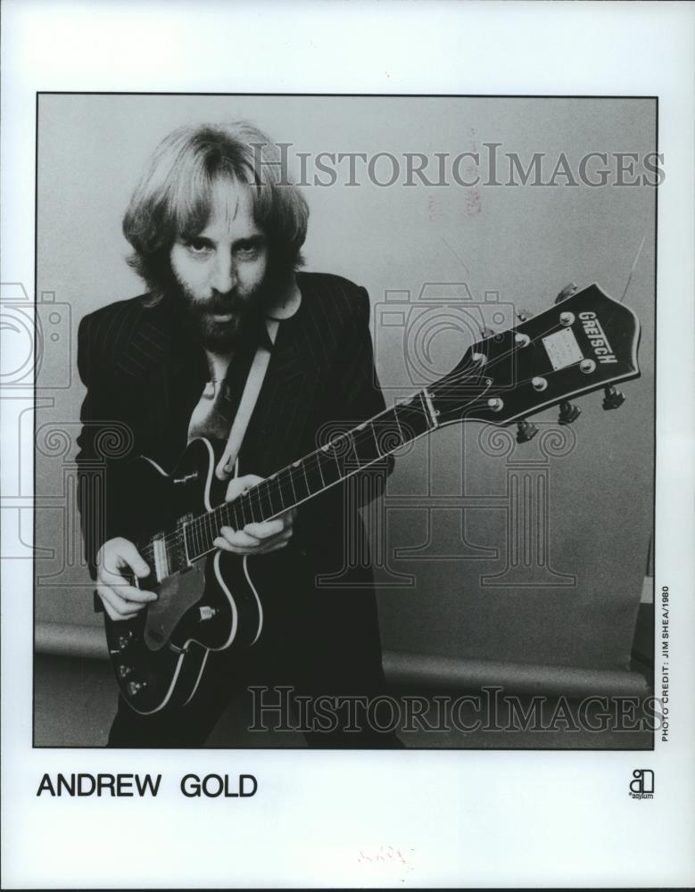 1980 Press Photo Andrew Gold with his guitar  - spp28270 - Historic Images