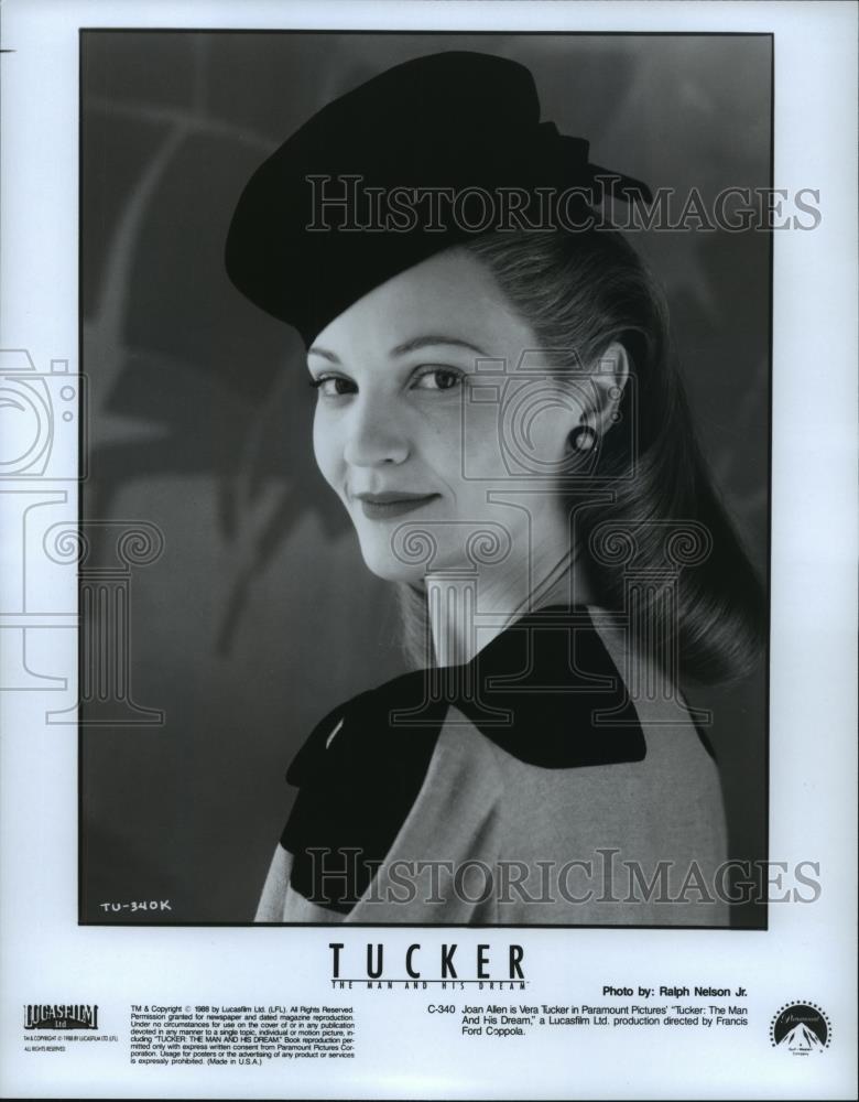 1988 Press Photo Joan Allen is Vera Tucker in Tucker: The Man and His Dream - Historic Images