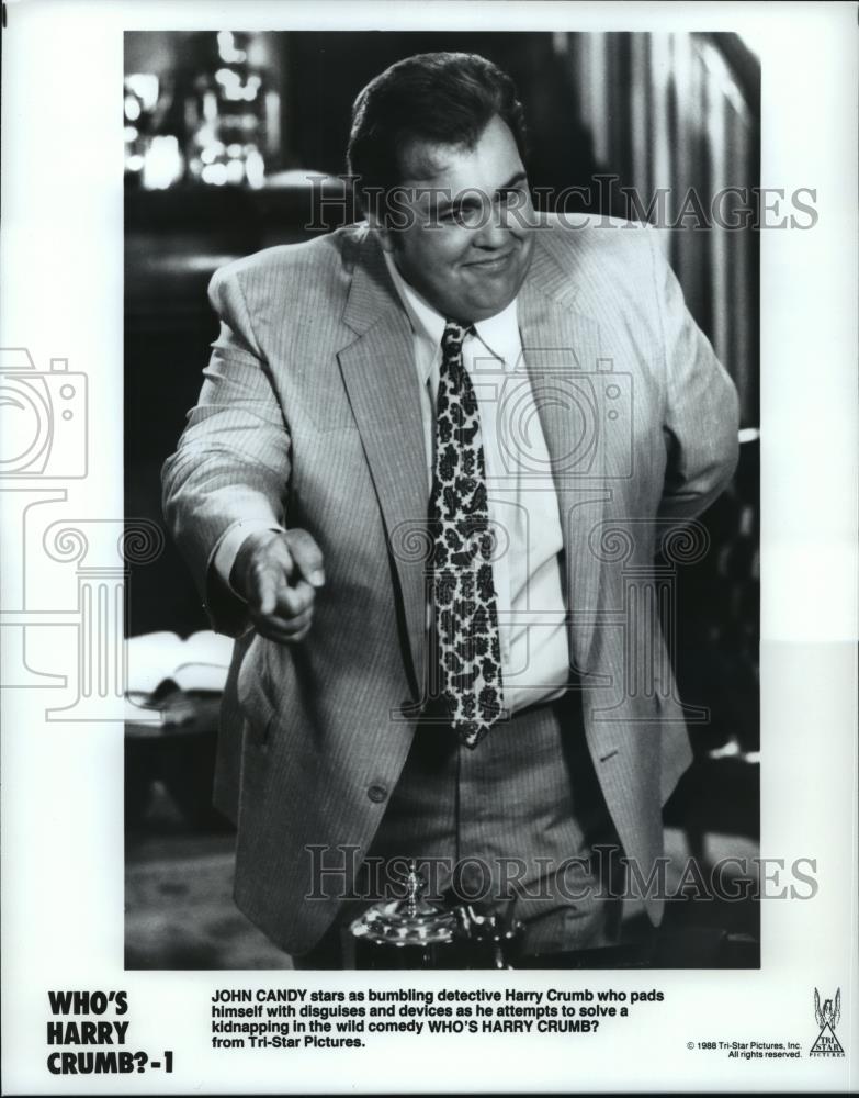 1988 Press Photo John Candy stars in Who's Harry Crumb? - spp23163 - Historic Images