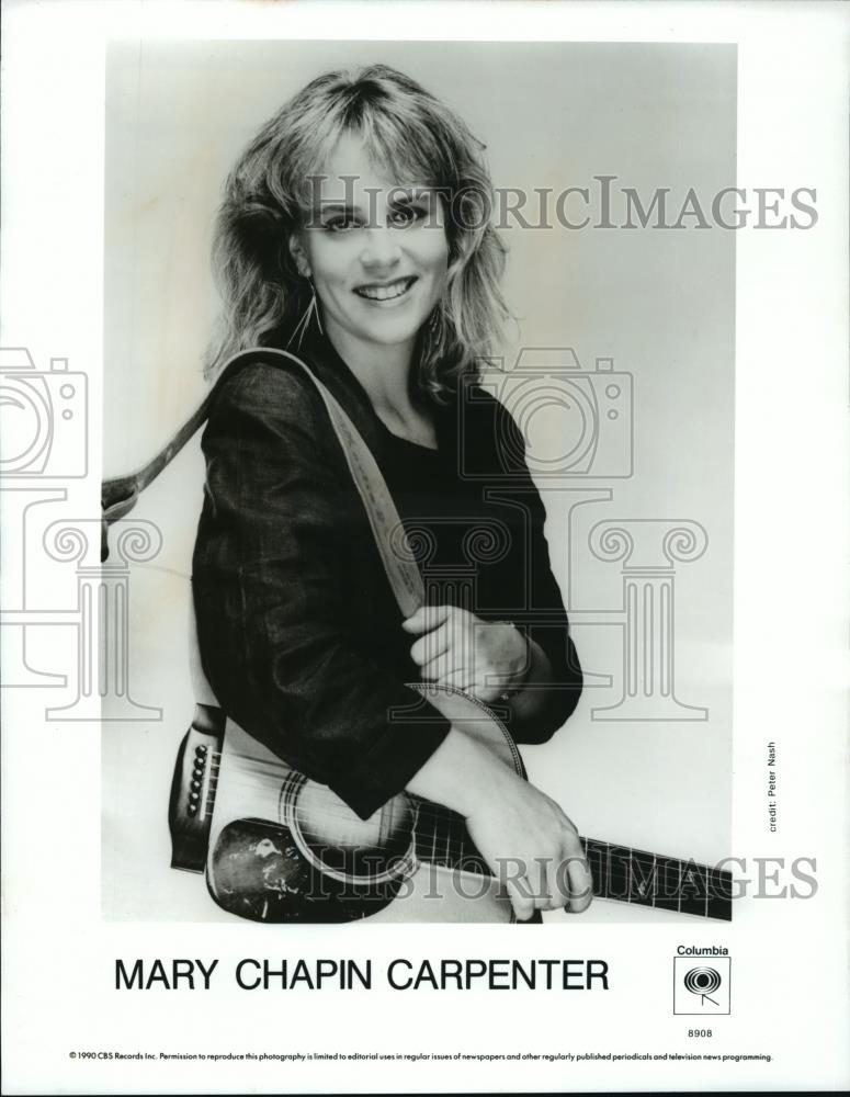 1990 Press Photo Mary Chapin Carpenter, country music singer and musician. - Historic Images