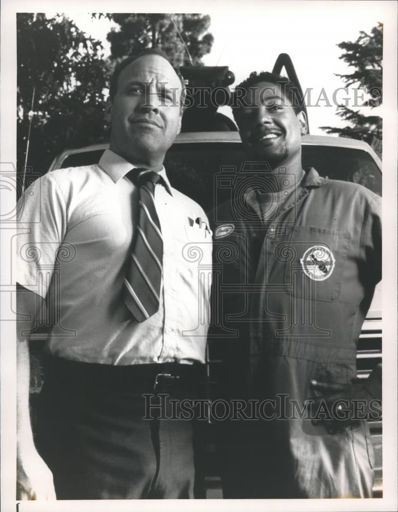 1990 Press Photo Louis Giambalvo & Giancarlo Esposito in "Lifestories" on NBC-TV - Historic Images