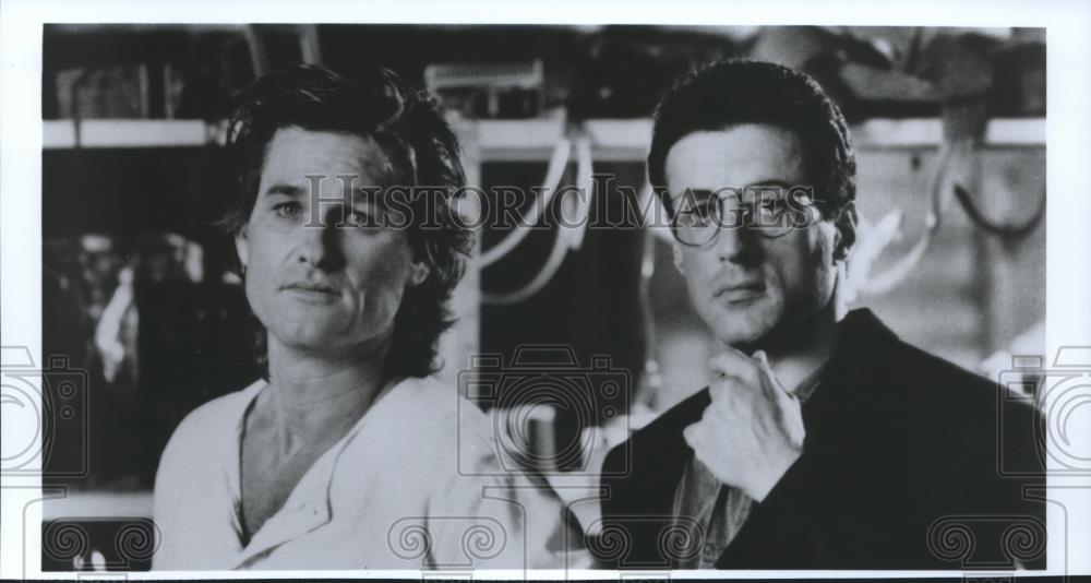 1990 Press Photo Kurt Russell and Sylvester Stallone in Tango & Cash - Historic Images