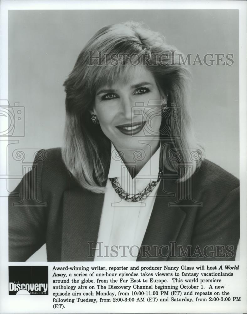 1990 Press Photo Nancy Glass will host A World Away on The Discovery Channel - Historic Images