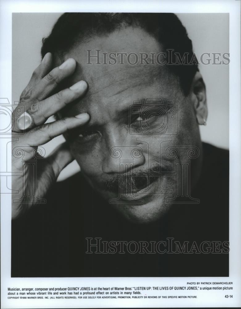 1990 Press Photo Quincy Jones stars in Listen Up: The Lives of Quincy Jones. - Historic Images