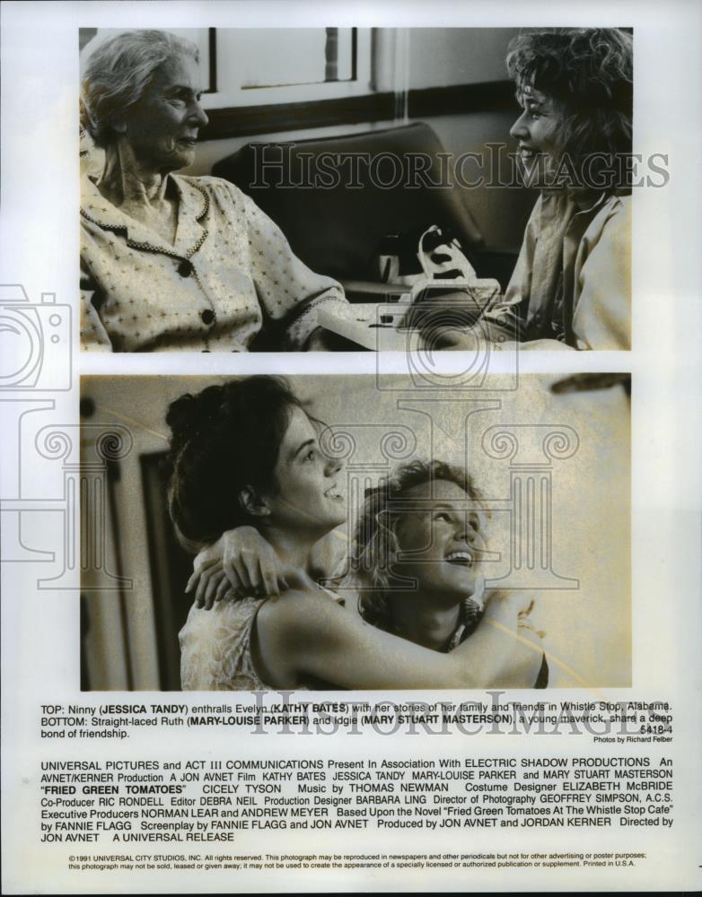 1992 Press Photo Jessica Tandy leads the cast of "Fried Green Tomatoes