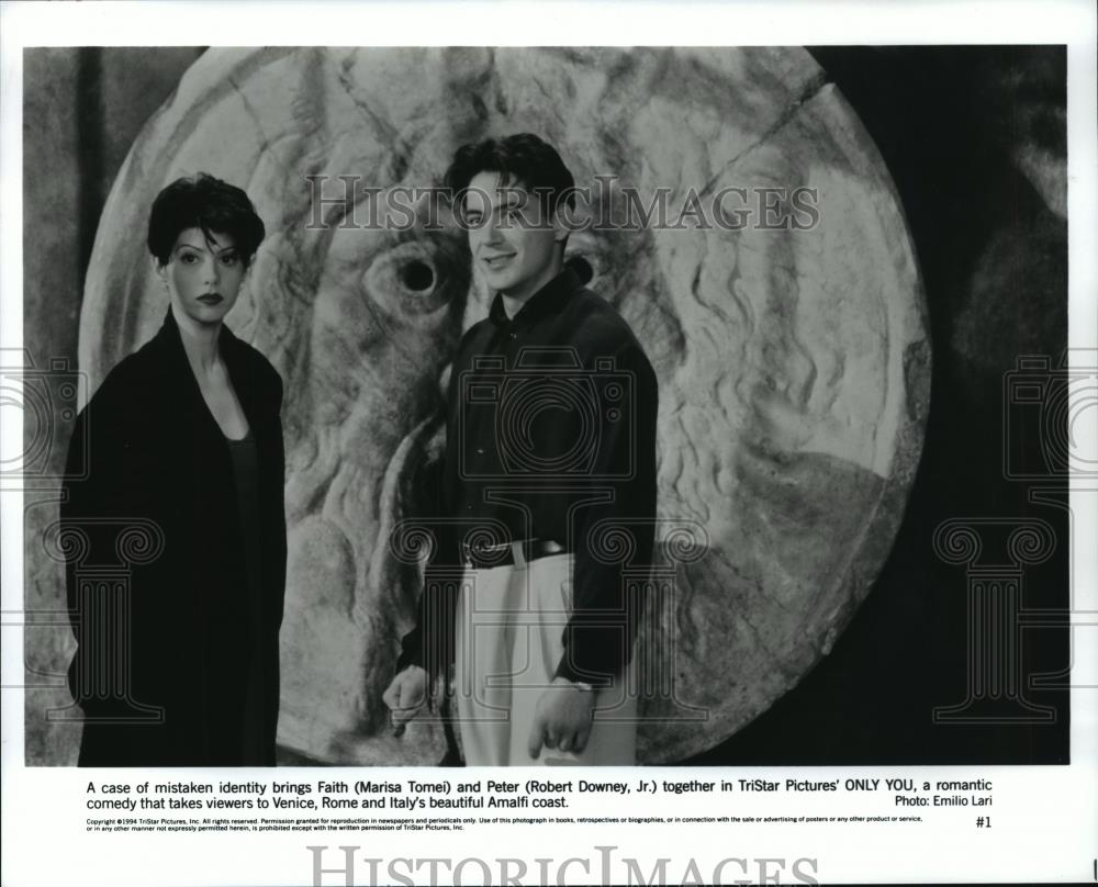 1994 Press Photo Marisa Tomei, Robert Downey, Jr. stars in &quot;Only You&quot; - Historic Images