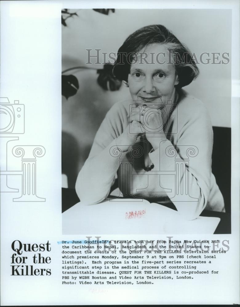 Press Photo Quest for the Killers host Dr. June Goodfield - spp28294 - Historic Images