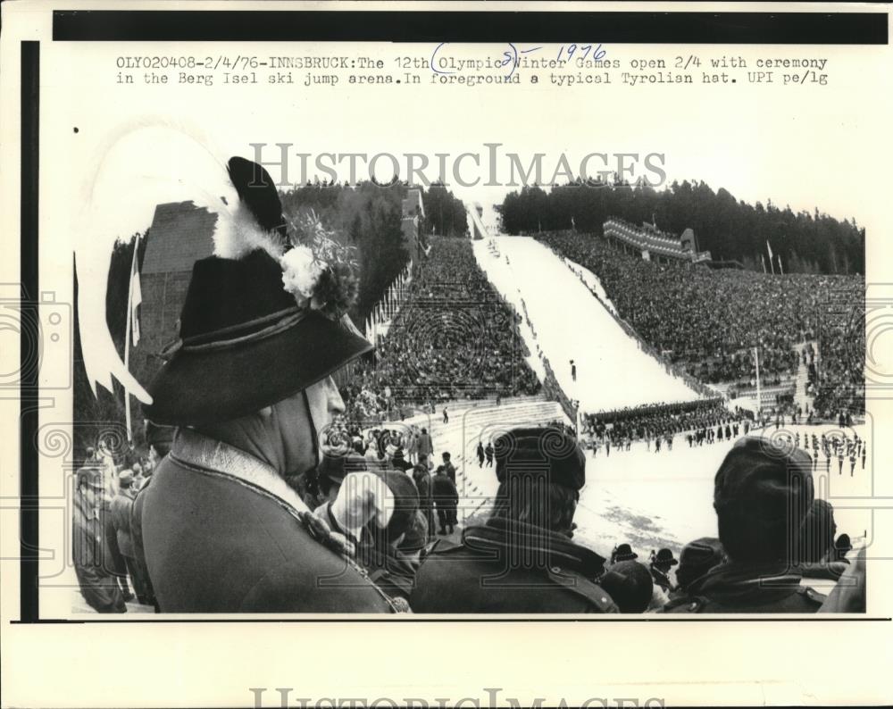 1976 Press Photo The opening ceremony at the Innsbruck Winter Olympics - Historic Images