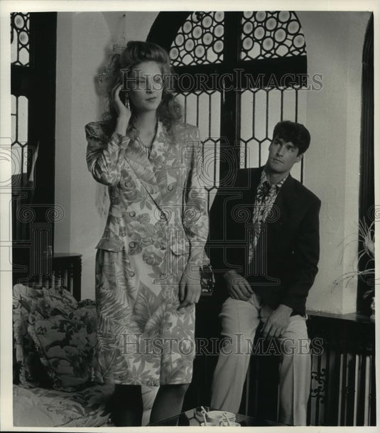 1991 Press Photo Danny & Noble Dress, Tallia Sport Coat, Fashion - mjb18590 - Historic Images