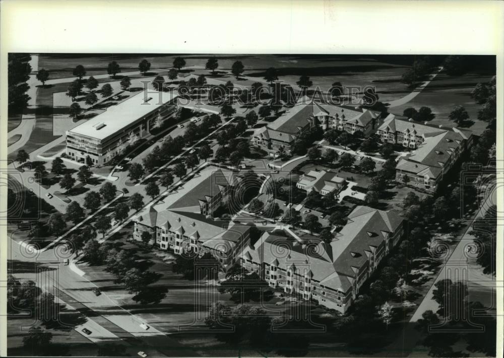 1985 Press Photo Sketch of Coventry of Glendale project in Glendale, Wisconsin - Historic Images