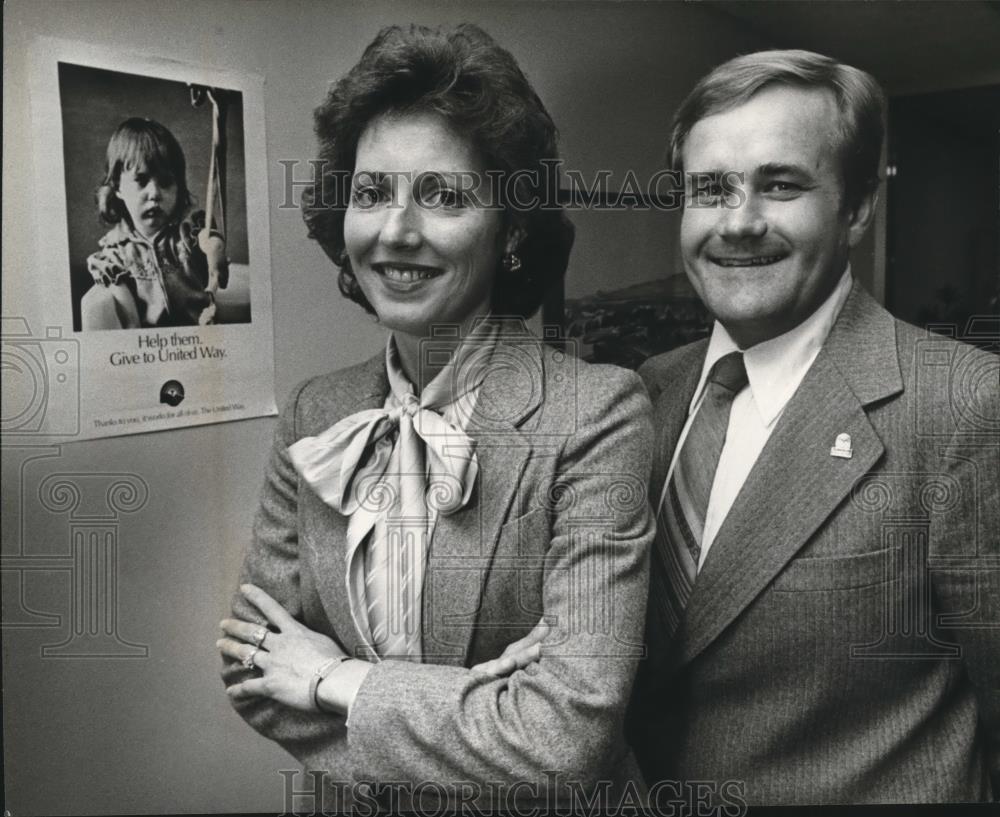 1981 Press Photo Volunteers for United Way Judy and Jeff Matthewson - mjb30470 - Historic Images