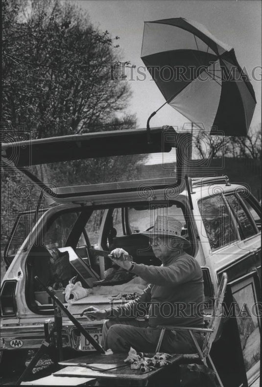 1978 Press Photo Eldred Kratz, men's sketch club, Milwaukee. - mjb31145 - Historic Images