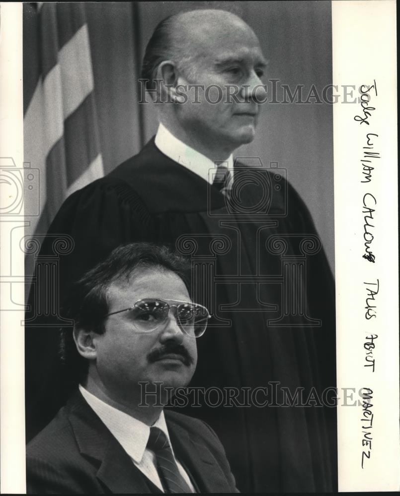 1984 Press Photo Judge William Callow with Jess Martinez, Jr. at his swearing in - Historic Images