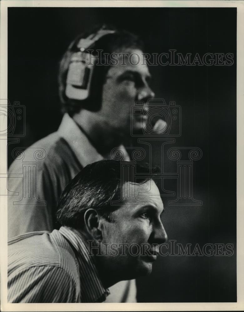 1986 Press Photo Alabama-Auburn Pat Dye with Jack Crowe (top) - abns00919 - Historic Images