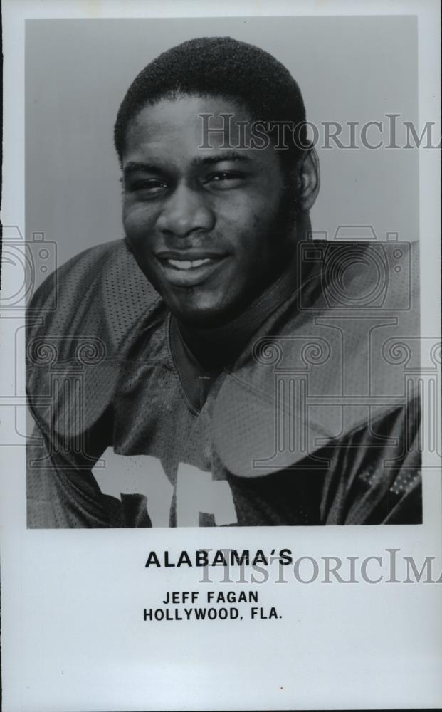 1980 Press Photo Alabama&#39;s football player, Jeff Fagan from Hollywood, Florida. - Historic Images