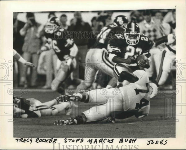 Alabama-Auburn Tracy Rocker stops Miss. State Marcus Bush., 1986 ...