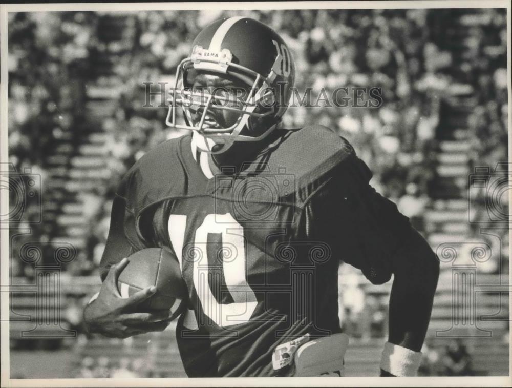 1987 Press Photo Alabama football player #10 running with ball. - abns01679 - Historic Images