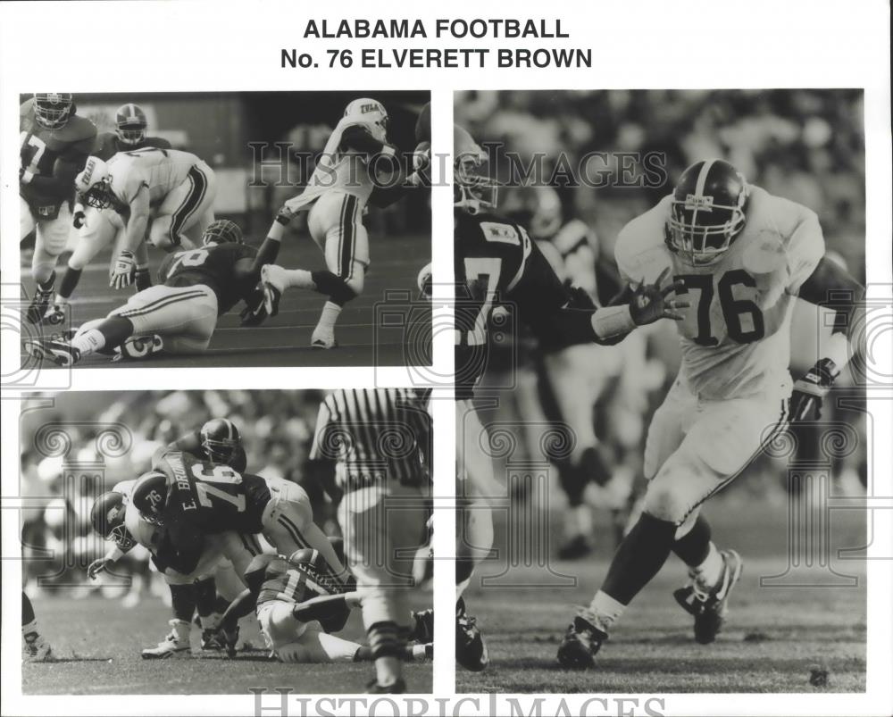 Press Photo University of Alabama football player #76 Elverett Brown. - Historic Images