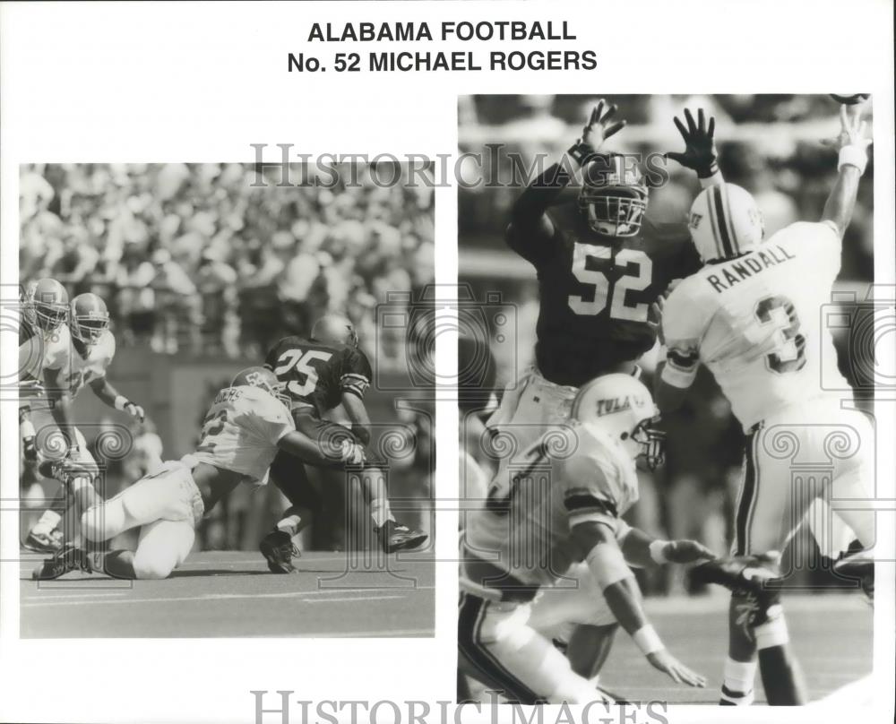 Press Photo Alabama football player #52 Michael Rogers in action. - abns01703 - Historic Images
