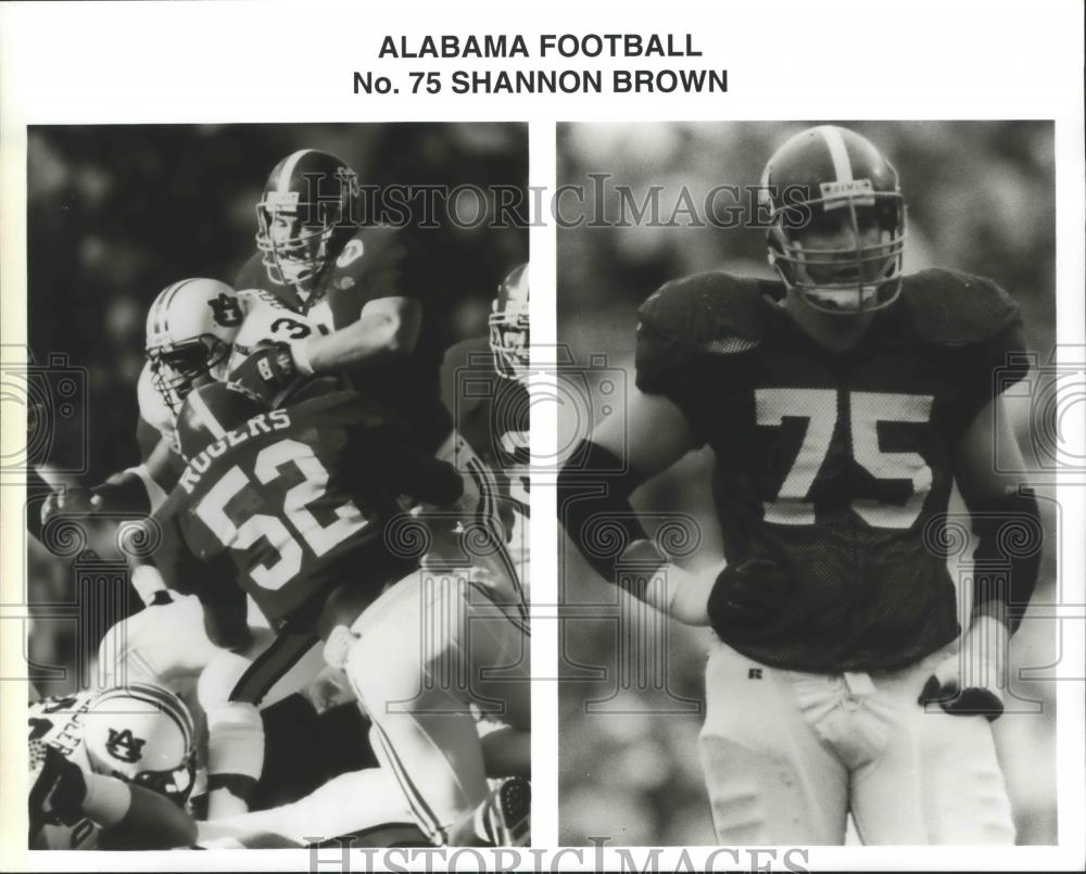 Press Photo Alabama football player #75 Shannon Brown in action. - abns01704 - Historic Images