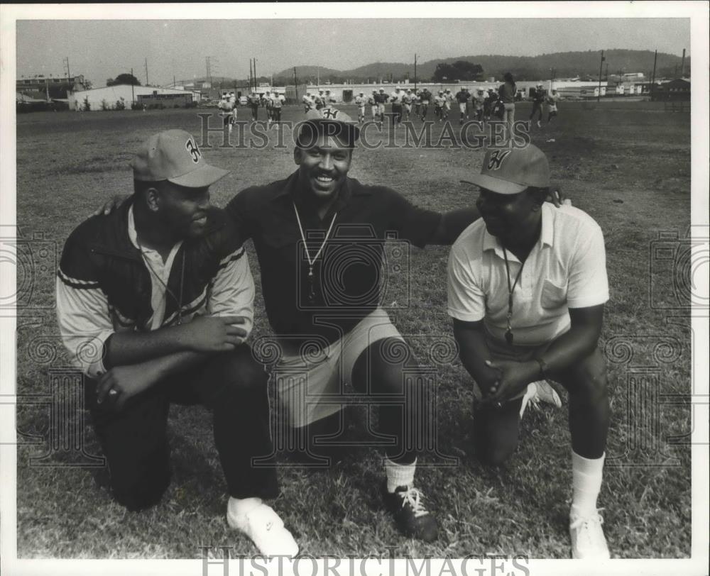 1985 Press Photo Hayes Highes Cedric Blair, Don Harris, Francis Reynolds - Historic Images