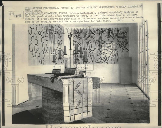 1976 Press Photo The Chapel of the Rosary in the hills of Vence, France - Historic Images