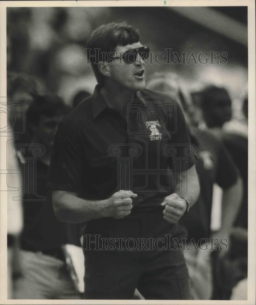 1987 Press Photo University Of Alabama Football Team&#39;s Head Ch Bill Curry - Historic Images