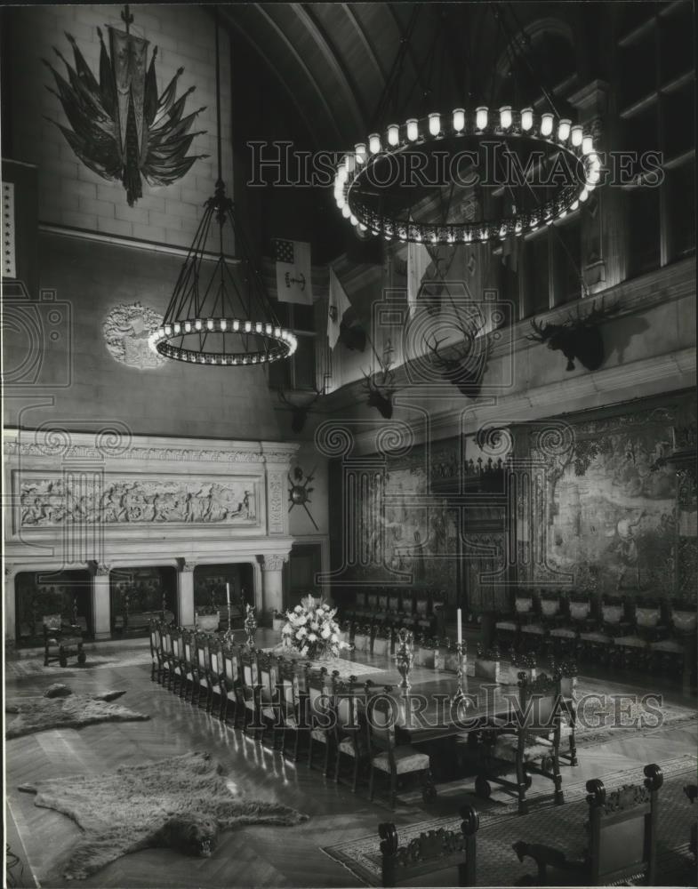 1983 Press Photo Banquet Hall of the lavish Biltmore House in North Carolina - Historic Images