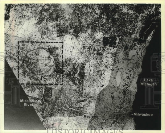 1977 Press Photo Satellite photo of West Central Wisconsin - mjb44585 - Historic Images