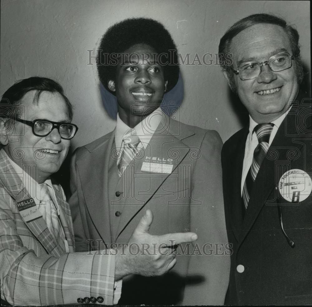 1976 Press Photo Anson Mount, Anthony Fowlkes, Don Kirkpatrick At Touchdown Club - Historic Images