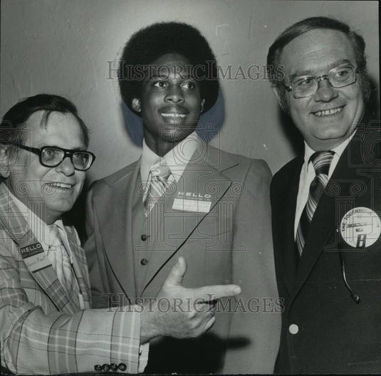 1976 Press Photo Anson Mount, Anthony Fowlkes, Don Kirkpatrick At Touchdown Club - Historic Images